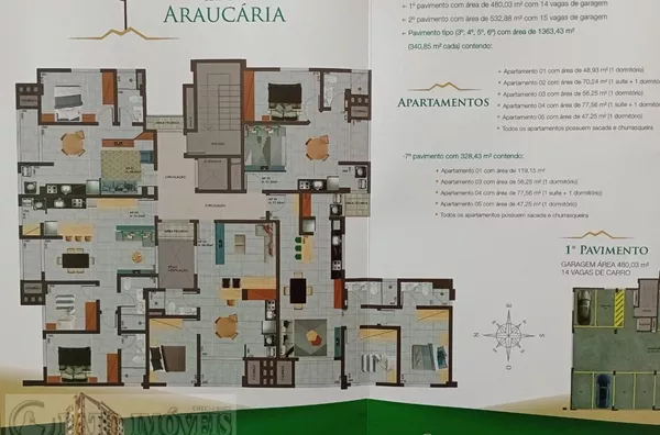 APARTAMENTO PARA VENDA NO EDIFÍCIO ARAUCÁRIA