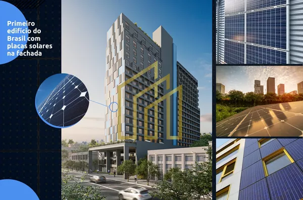 Fachada com placas solares
