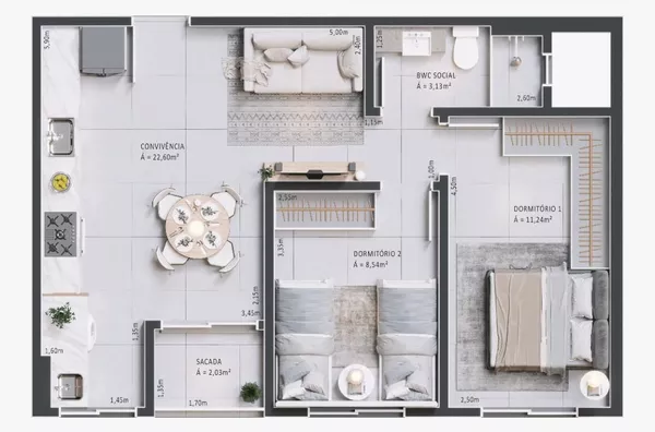 APARTAMENTOS, RES. VILLA TOSCANA - JARDIM DAS PALMEIRAS, COCAL DO SUL
