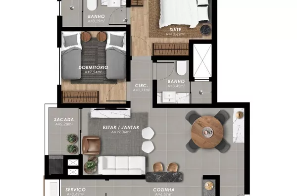 APARTAMENTO - ED. TORRE VIENNE - CENTRO - CRICIÚMA