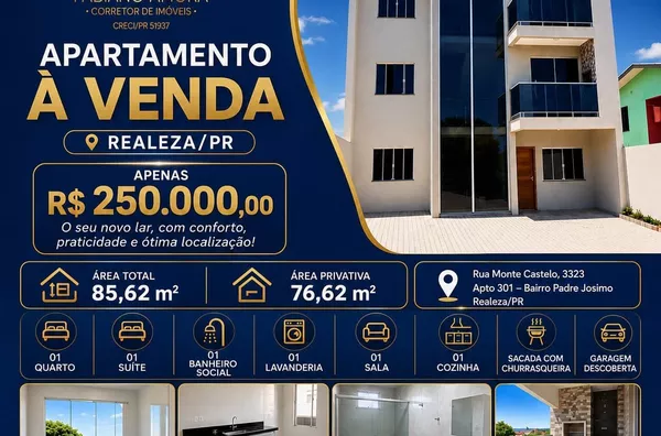 Apartamento para venda, 2 quarto(s),  Padre Josimo, Realeza