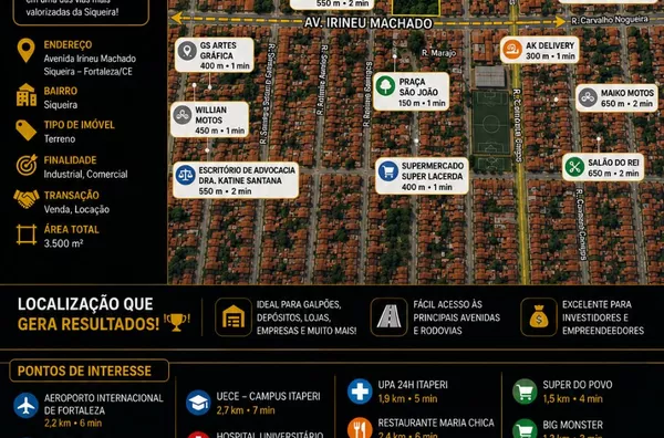 TERRENO PREMIUM À VENDA OU LOCAÇÃO — SIQUEIRA, FORTALEZA/CE