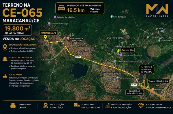 ÁREA ESTRATÉGICA À VENDA OU LOCAÇÃO NA CE-065 | MARACANAÚ/CE
