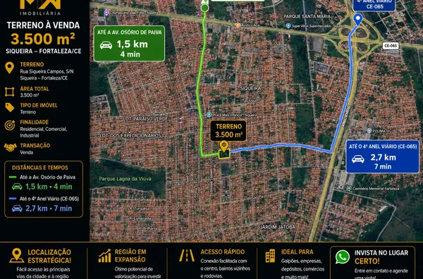 TERRENO PREMIUM À VENDA OU LOCAÇÃO — SIQUEIRA, FORTALEZA/CE
