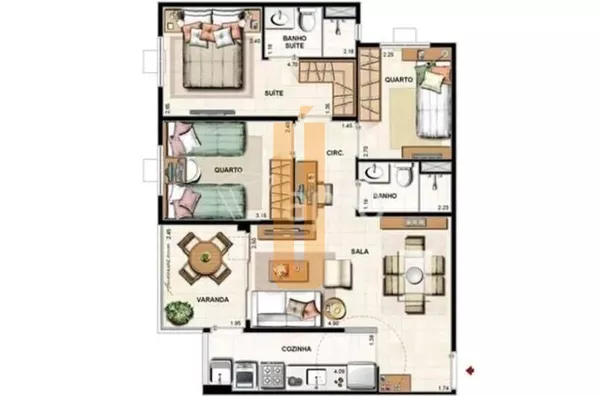 3 Quartos no Weekend Bandeirantes - Varanda Frente Piscina - Andar Alto - Infraestrutura Completa - comerci o - transporte - conveinencia a pé