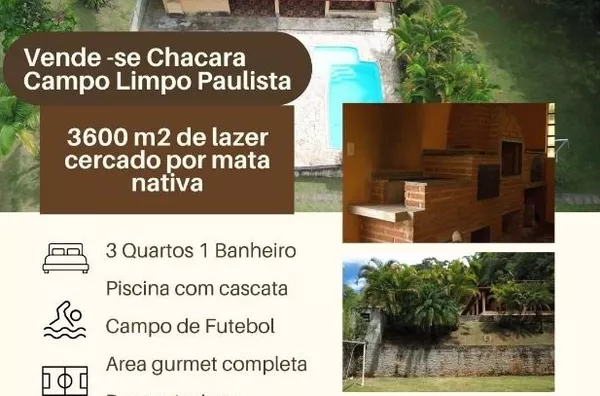 Oportunidade! Chácara completa, com piscina, campo de futebol, 3 dormitórios, 3.600 m² por R$ 600.000 - Estância São Paulo - Campo Limpo Paulista/SP - Foto 13