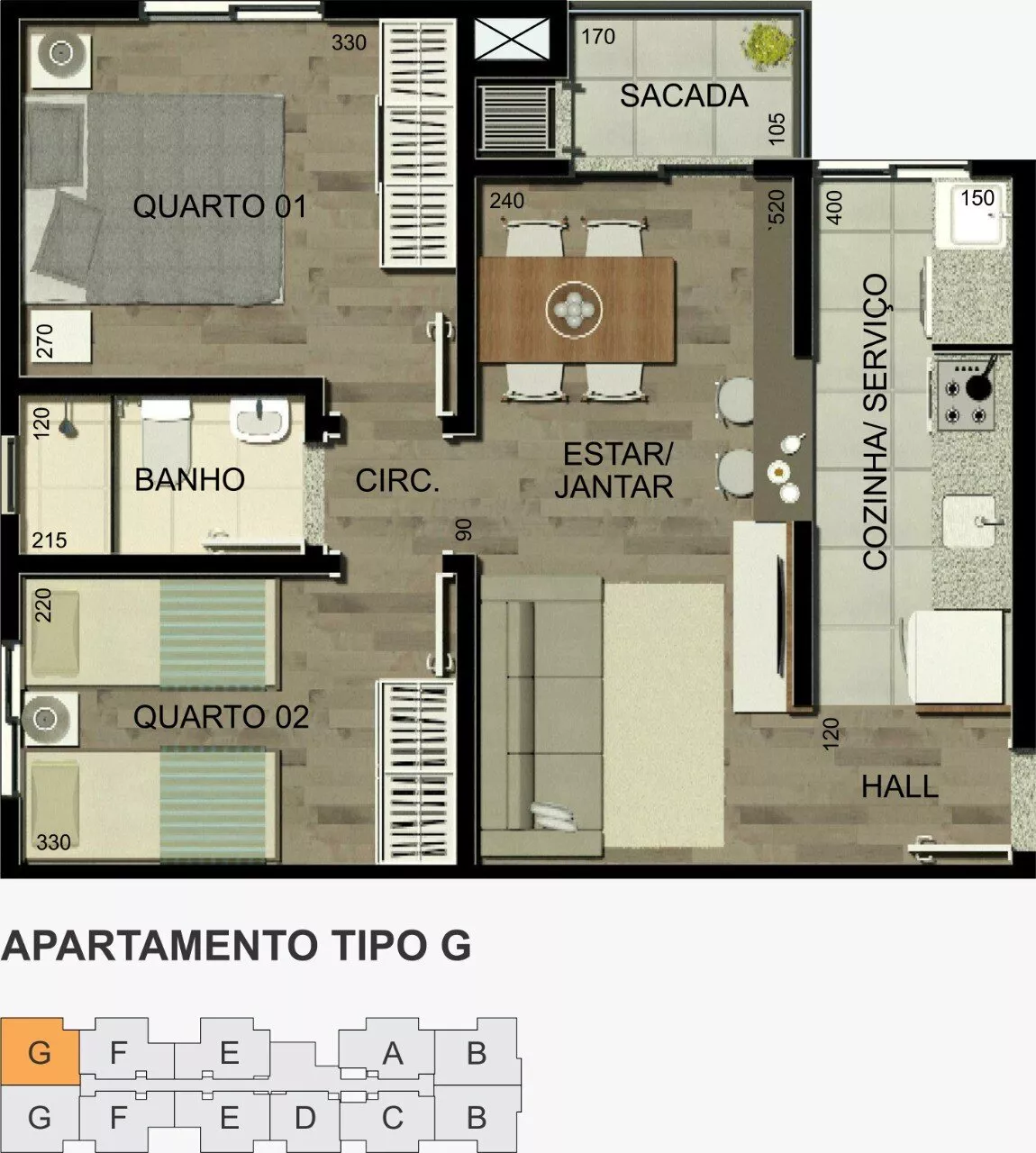 Apartamento à venda com 2 quartos, 47m² - Foto 8