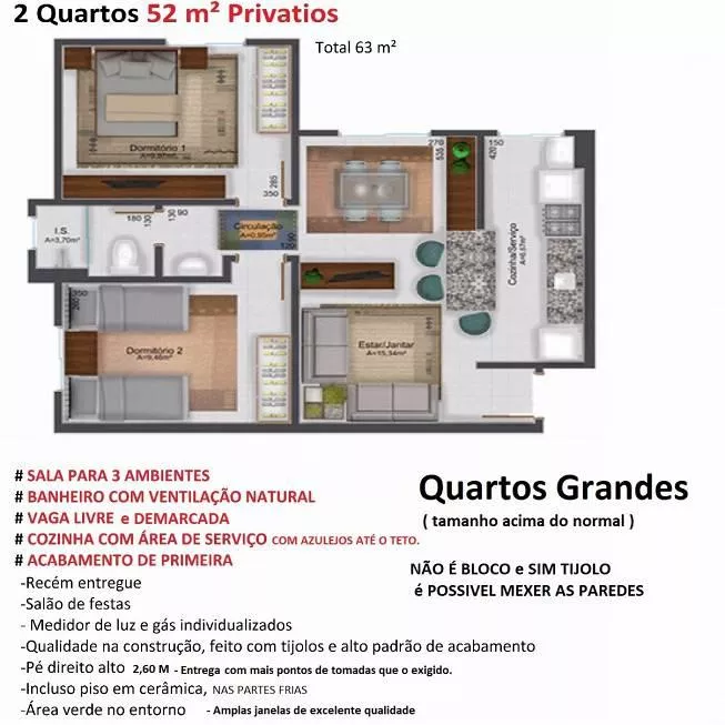 Apartamento à venda com 2 quartos, 52m² - Foto 5