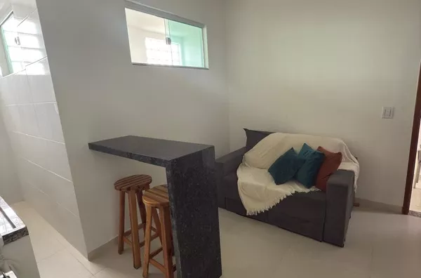 Apartamento mobiliado para aluguel,  um quarto, com garagem, incluso água, energia, internet e condomínio, Guriri Sul, São Mateus-ES