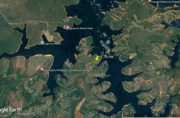 Área Beira Lago do Manso -p/ Condomínio ou Chácara Lazer -Escriturada e Registrada - Foto 1