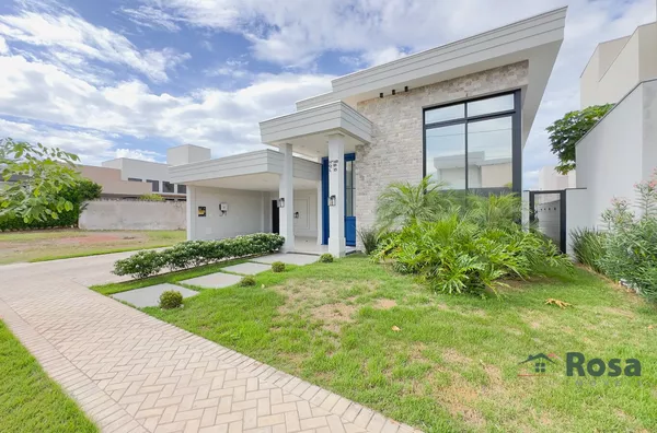 Casa Térrea em Arquitetura Neoclássica com 3 Suítes e Piscina Privatiava no Condomínio Florais Itália, Jardim Itália, Cuiabá - Foto 2