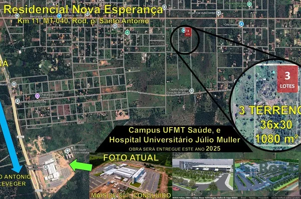 Terreno para venda,  Residencial Nova Esperança, Pequizeiro, Próximo ao novo Hospital Julio Muller e UFTM,  Cuiabá - Foto 3