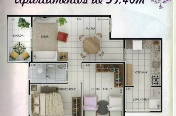 Apartamento para venda, 2 quarto(s),  Ribeirão Do Lipa, Cuiabá