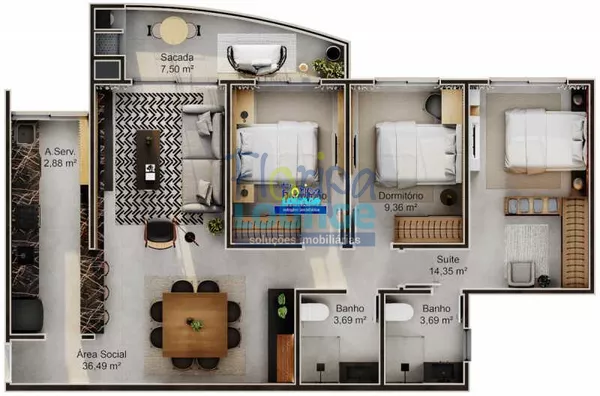 APARTAMENTO COM 2 DORMS COM 1 VAGA DE GARAGEM