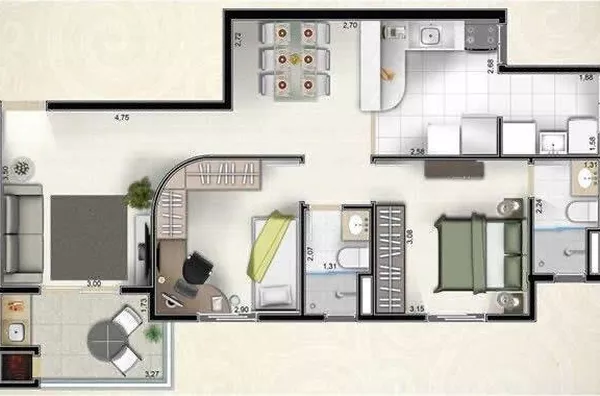 Apartamento com 2 dormitórios à venda, 69 m² por R$ 420.000,00 - Parque Industrial - São José dos Ca
