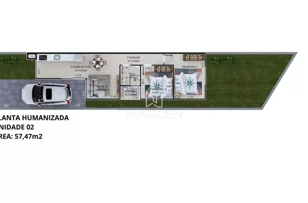 Casas para venda com dois quartos e sobra de lote 