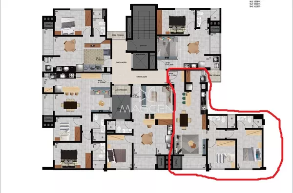 Apartamento de 1 quarto com Sacada e Churrasqueira - Foto 4