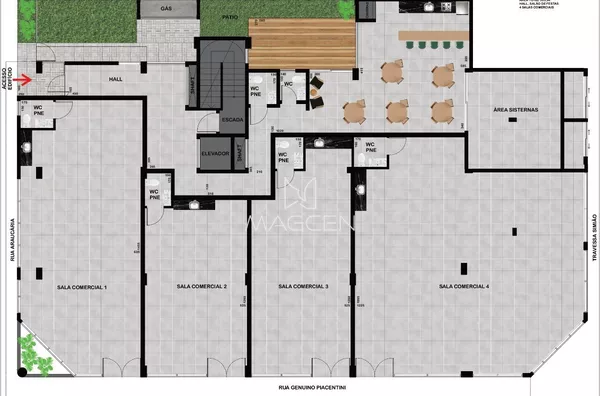 Sala comercial térrea de esquina perto do Grêmio