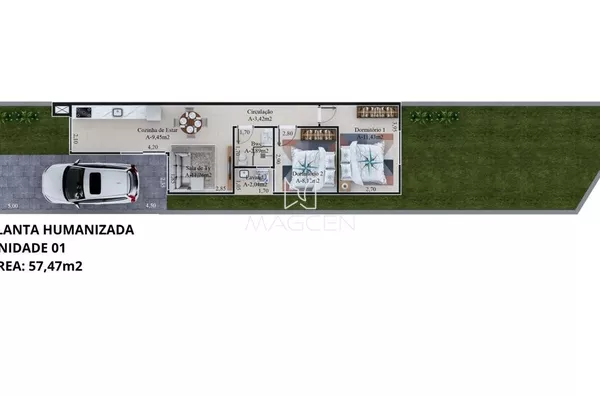 Casas para venda com dois quartos e sobra de lote 