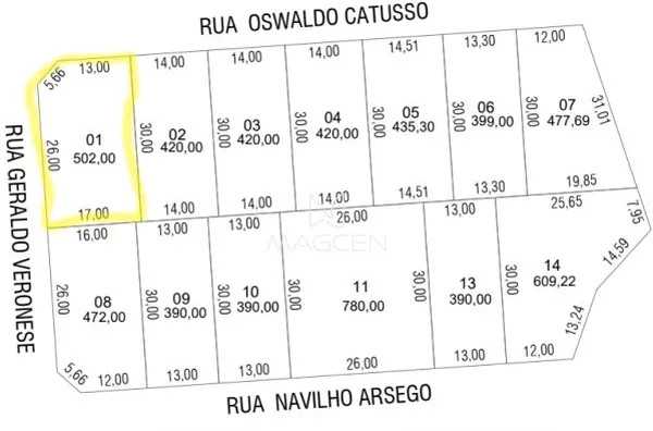 Terreno no Bairro São Francisco na Rua Geraldo Veronese