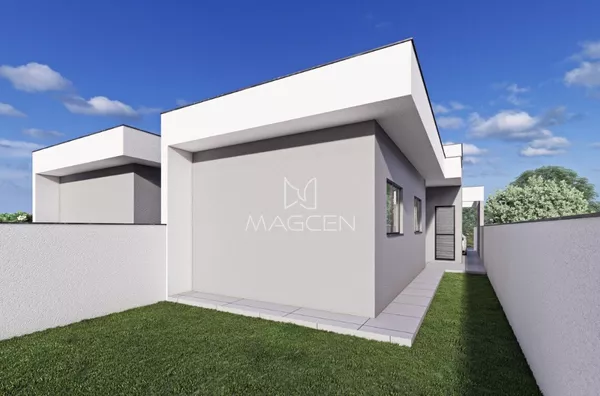 Casa na planta de dois quartos e sobra de lote aos fundos