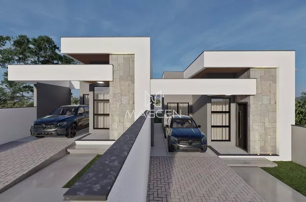 Casa na planta de dois quartos e sobra de lote aos fundos