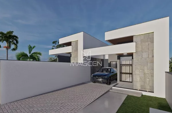 Casa na planta de dois quartos e sobra de lote aos fundos