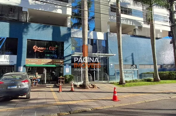 Página 1 Imóveis anuncia sala comercial com lavabo no condomínio "Centro Empresarial Fontana Di Trevi", no Centro de Canoas/RS.