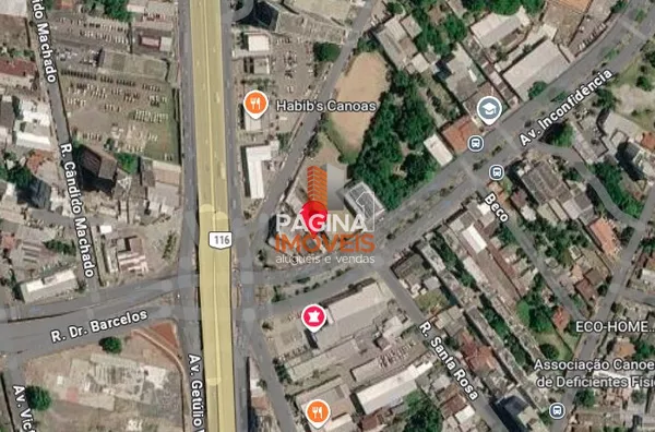 Página 1 Imóveis anuncia Terreno à Venda com duas frentes sendo uma para Av Inconfidência no bairro Marechal Rondon, Canoas