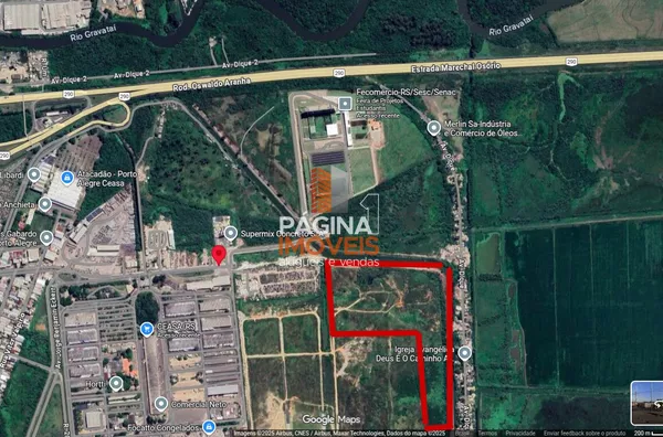 Página 1 Imóveis anuncia excelente Terreno industrial/Comercial com mais de 143.000m² à Venda - No Bairro Anchieta, Porto Alegre