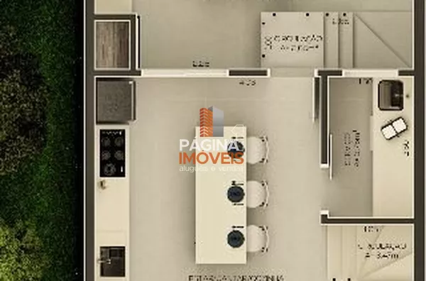 Planta baixa (imagem virtual - Ñ é mobiliado)