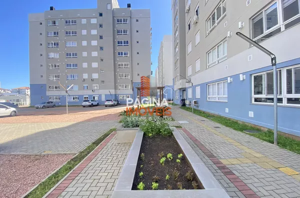 Página 1 Imóveis anuncia para locação, apartamento de 2 dormitórios em condomínio fechado no "Condomínio Residencial Domani", semi mobiliado,  bairro Fátima em Canoas/RS.