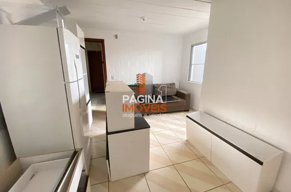 Página 1 Imóveis anuncia para aluguel, apartamento de 2 dormitórios, sendo 1 vaga de garagem no "Condomínio Porangaba B", bairro Estância Velha, Canoas–RS.