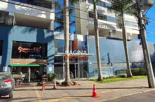 Página 1 Imóveis anuncia sala comercial com lavabo no condomínio "Centro Empresarial Fontana Di Trevi", no Centro de Canoas/RS.