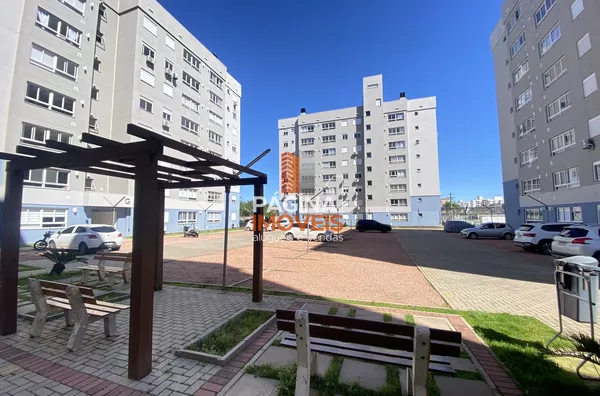 Página 1 Imóveis anuncia para locação, apartamento de 2 dormitórios em condomínio fechado no "Condomínio Residencial Domani", semi mobiliado,  bairro Fátima em Canoas/RS.