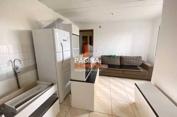 Página 1 Imóveis anuncia para aluguel, apartamento de 2 dormitórios, sendo 1 vaga de garagem no "Condomínio Porangaba B", bairro Estância Velha, Canoas–RS.