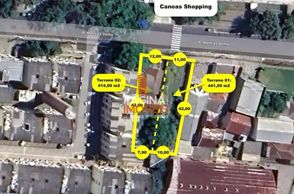 Página 1 Imóveis anuncia ótima opção de Terreno à Venda no Centro em frente ao Shopping Canoas, em Canoas