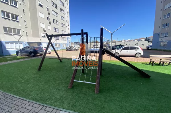Página 1 Imóveis anuncia para locação, apartamento de 2 dormitórios em condomínio fechado no "Condomínio Residencial Domani", semi mobiliado,  bairro Fátima em Canoas/RS.