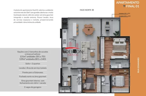 APARTAMENTOS COM 02 OU 03 QUARTOS