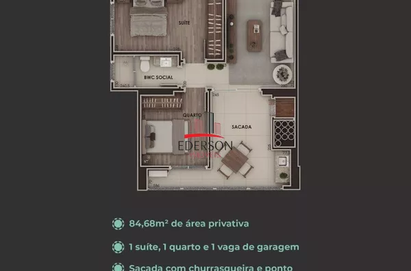 Apartamentos à venda no Centro de Pato Branco - Residencial Turmalina