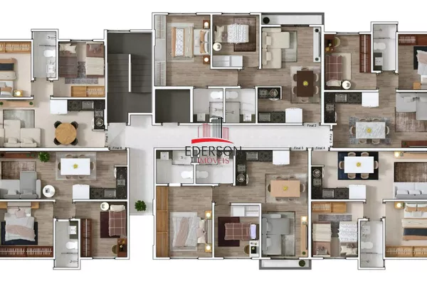 APARTAMENTOS NA PLANTA À VENDA - SUÍTE + 01 QUARTO - Foto 2