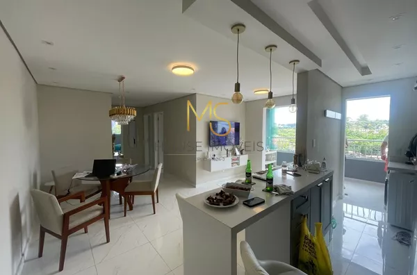 Apartamento para aluguel, com 3 dorms, sendo 1 suíte, cozinha planejada, sala no conceito aberto integrada a varanda gourmet toda envidraçada, vista livre, Jardim Belizário, Cotia - Foto 3
