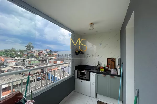 Apartamento para aluguel, com 3 dorms, sendo 1 suíte, cozinha planejada, sala no conceito aberto integrada a varanda gourmet toda envidraçada, vista livre, Jardim Belizário, Cotia - Foto 2