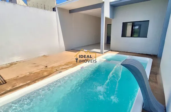 Casa Residencial Atenas Birigui R$260 mil 73m² Terreno 125m² 2 Quartos Piscina Hidromassagem Garagem Coberta