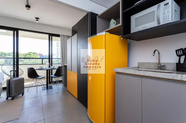 Vila Olímpia! Studio mobiliado (25 m²) para locação com wi-fi, água e luz - Foto 3