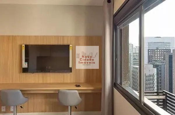 Vila Olímpia! Aptº 1 dorm (28 m²) mobiliado com ar condicionado, banheiro e sem vaga para locação