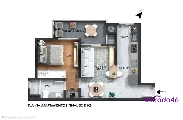 APARTAMENTO A VENDA NA  PLANTA  NO EDIFIO LA VITA
