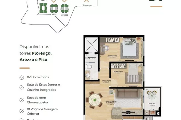 Planta baixa do Apto tipo 01