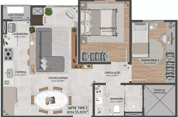 Residencial Spazio Milano – Apartamentos de 52m² e 55m² a 900m do Centro, com Churrasqueira e Ampla Área de Lazer - Foto 4
