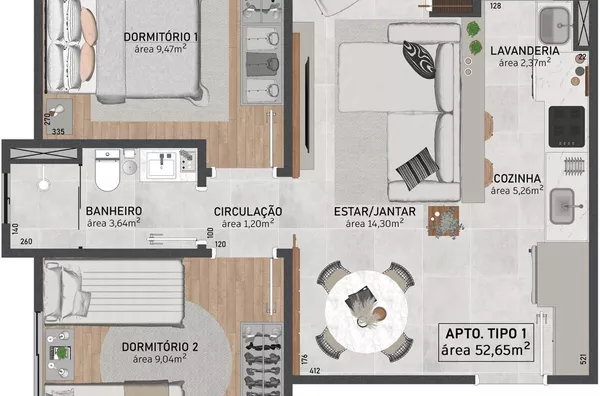 Residencial Spazio Milano – Apartamentos de 52m² e 55m² a 900m do Centro, com Churrasqueira e Ampla Área de Lazer - Foto 5